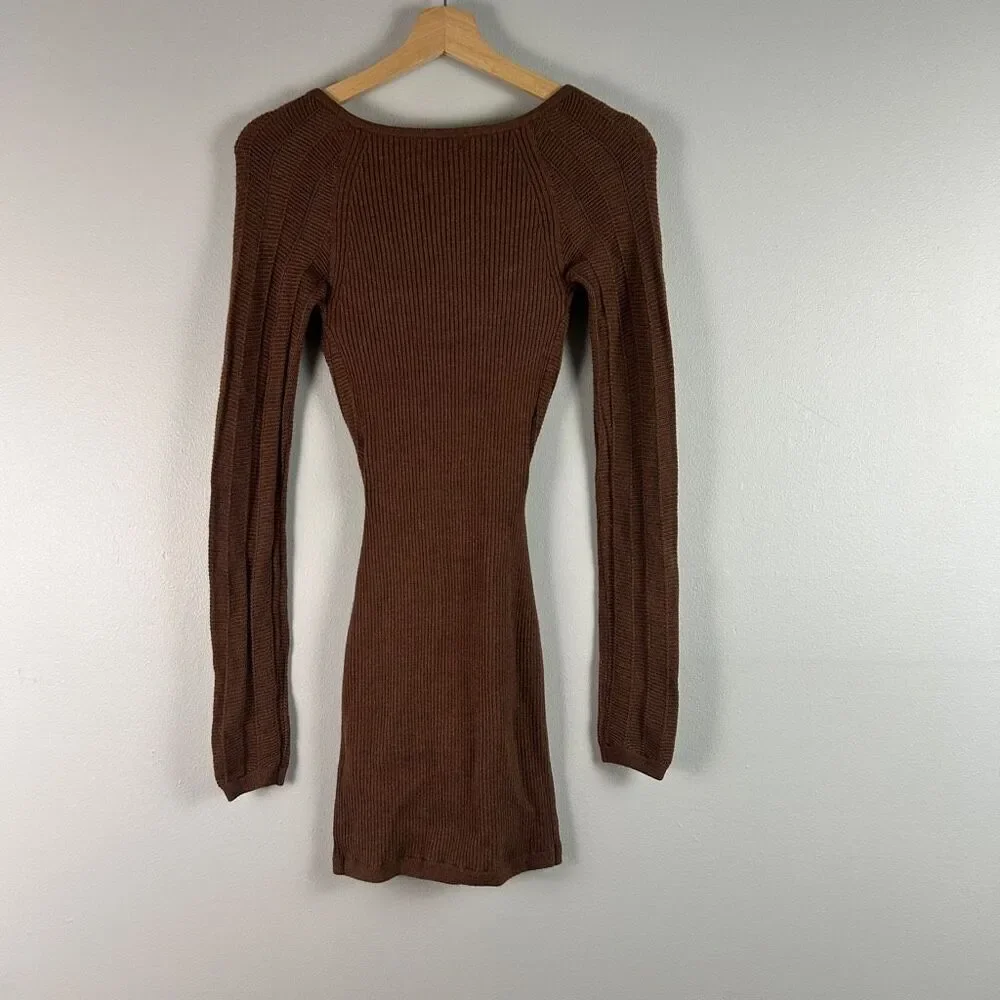 H:ours (Revolve) Willa  Rib Knit Long Sleeve Mini Dress
